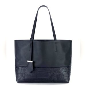 NWT The White Company Leather Croc Shopper Bag